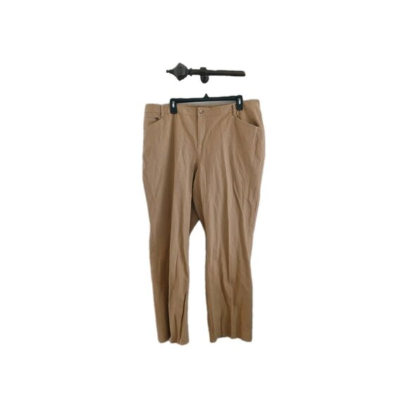 Lauren Ralph Lauren Women's 18w Chino Khaki Beige Casual Work Pants Preppy Work - Picture 1 of 6